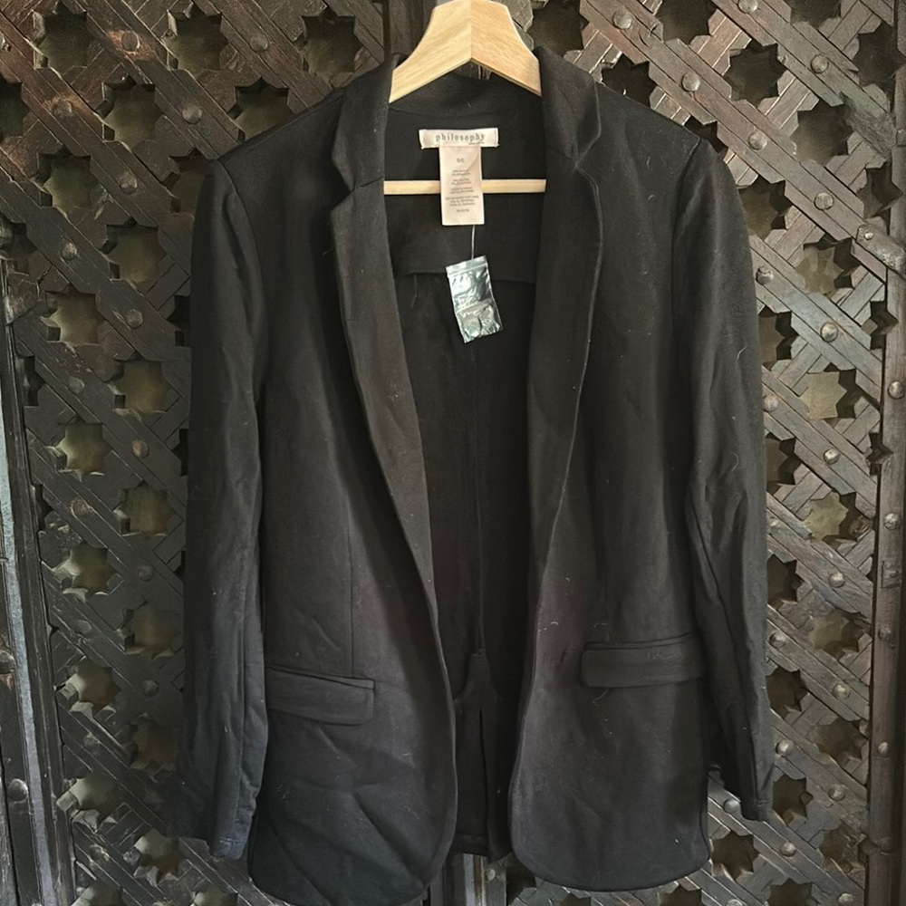Philosophy Black Blazer Classic Suit Jacket